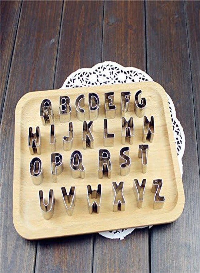 PDFans Cookie Cutter Set, 26pcs Stainless Steel Alphabet Letters Biscuit Cookies Cutters Molds, Mini A-Z Shaped Mould Decorating Tool - Image 4