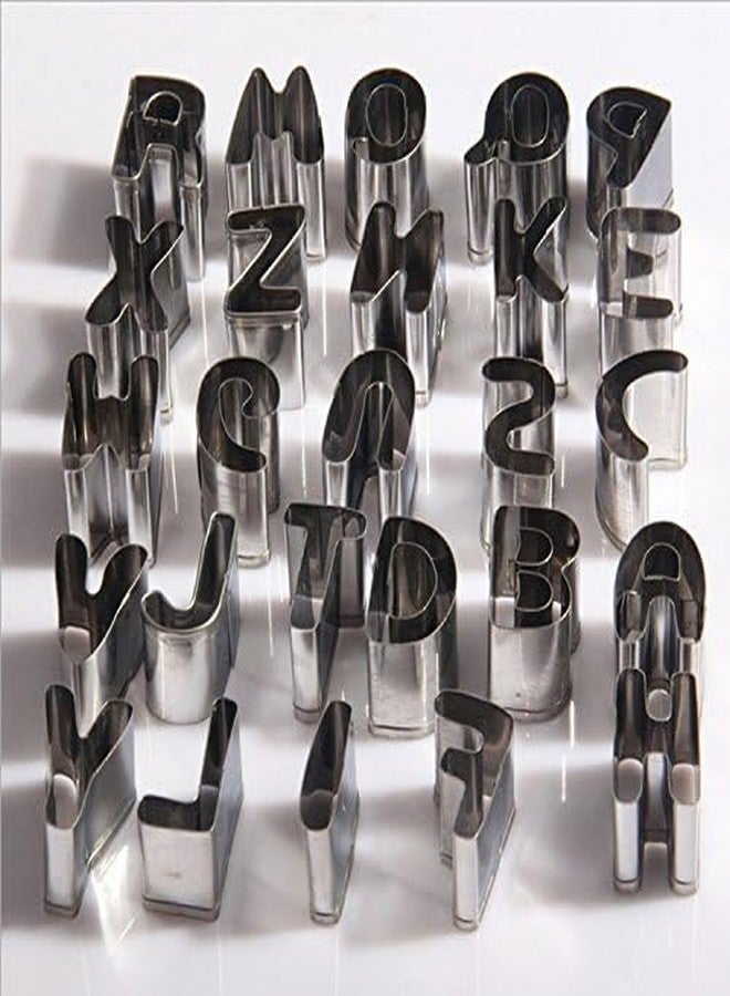 PDFans Cookie Cutter Set, 26pcs Stainless Steel Alphabet Letters Biscuit Cookies Cutters Molds, Mini A-Z Shaped Mould Decorating Tool - Image 2