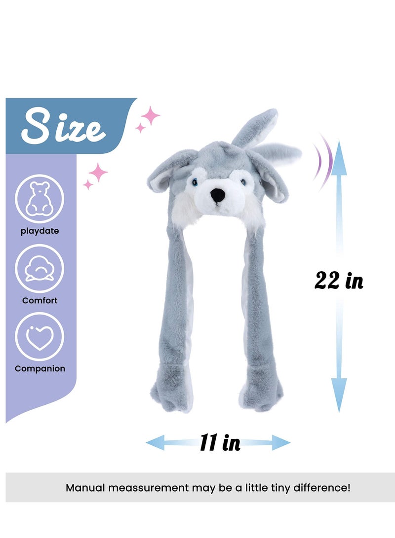 SYOSI Animal Hat Animal Hat with Ears Moving Jumping Pop Up Beating Plush Dress Up Soft Jumping Animal Hat for Women Kids Party Great Gift 22 inches Animal Hat  - Image 3