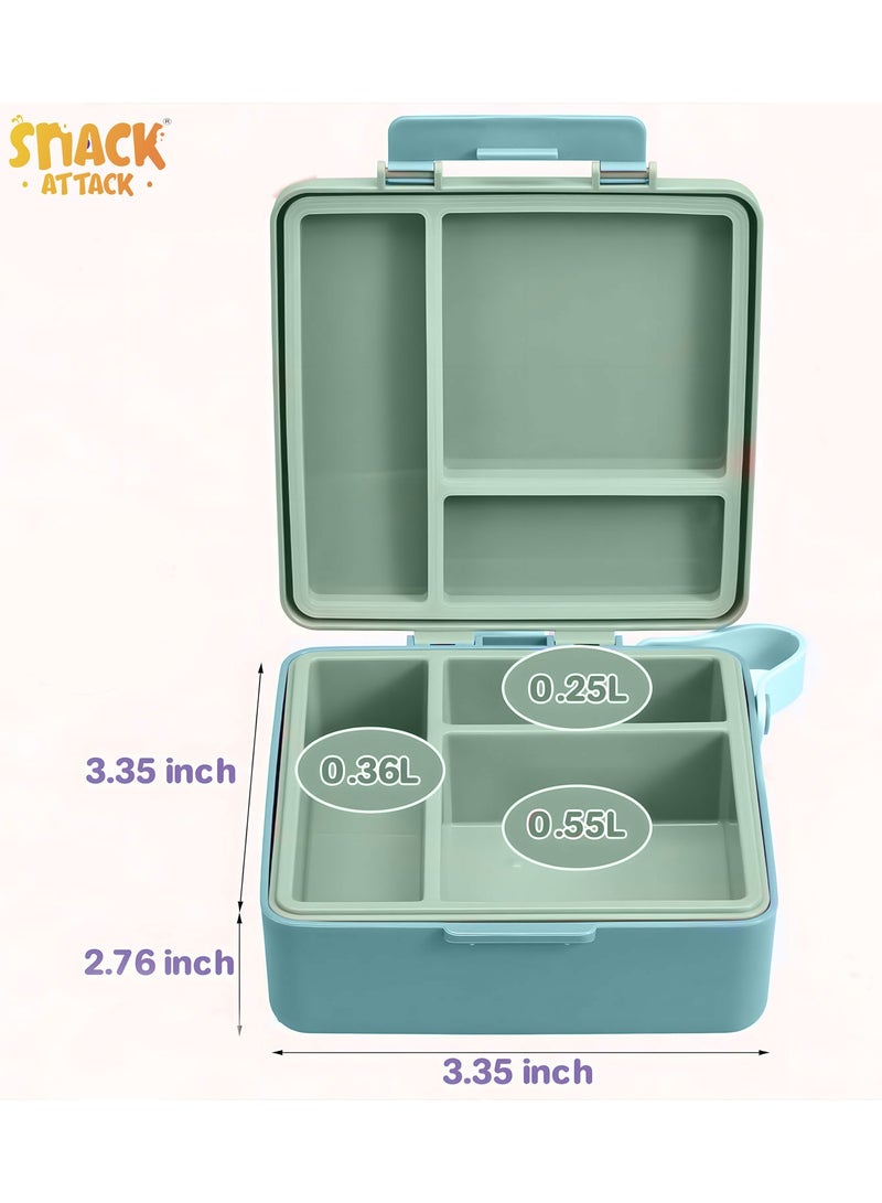 Snack attack Snack Attack Dinosaur Bento Lunch Box for Kids – Leakproof, Convertible 3–5 Compartments, Built-In Ice Pack – BPA-Free Food-Grade Material – Cute Dino Design for School, Daycare & Travel  - Image 3