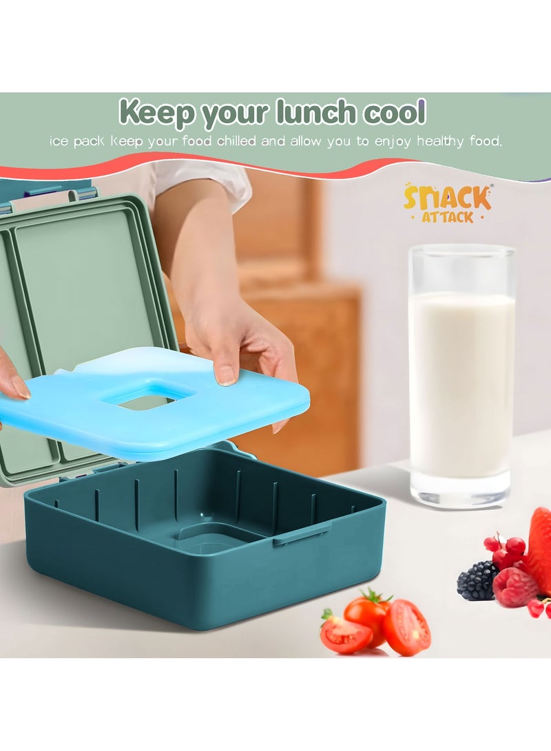 Snack attack Snack Attack Dinosaur Bento Lunch Box for Kids – Leakproof, Convertible 3–5 Compartments, Built-In Ice Pack – BPA-Free Food-Grade Material – Cute Dino Design for School, Daycare & Travel  - Image 4