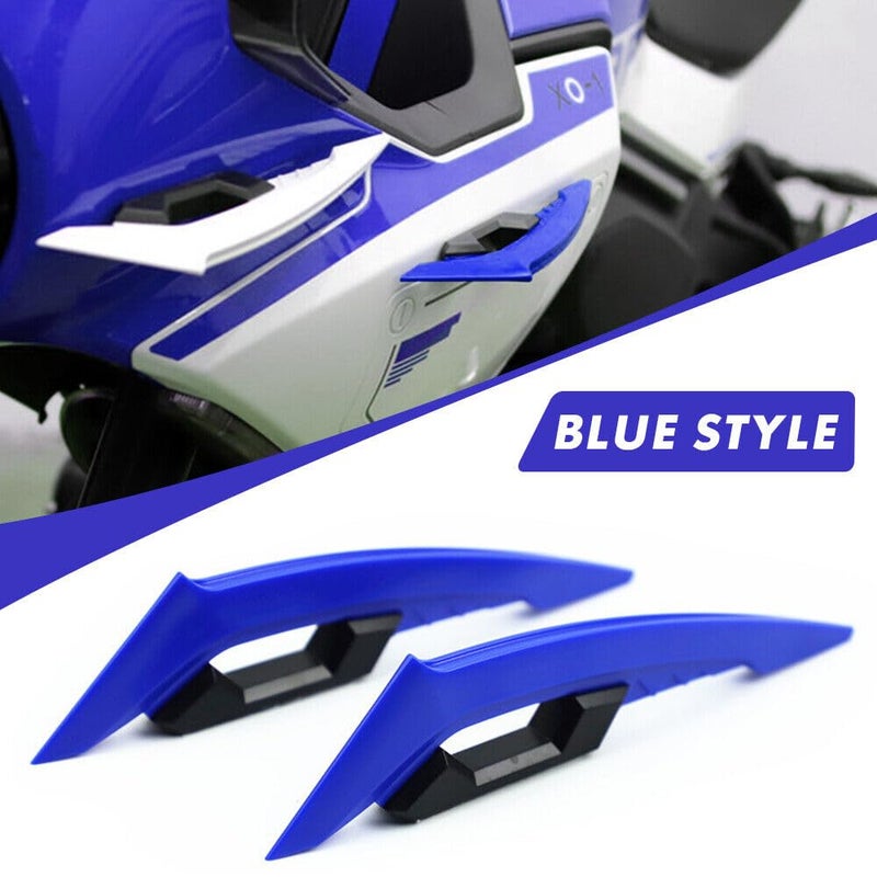 GONAMA Universal Motorcycle Side Winglet Aerodynamic Wing Spoiler Helmet Fairing Winglets Side Spoiler Deflector Air Wing Kit Aerodynamic Wing Spoiler Helmet Wings Bike Helmet Spoiler (Blue) - Image 2