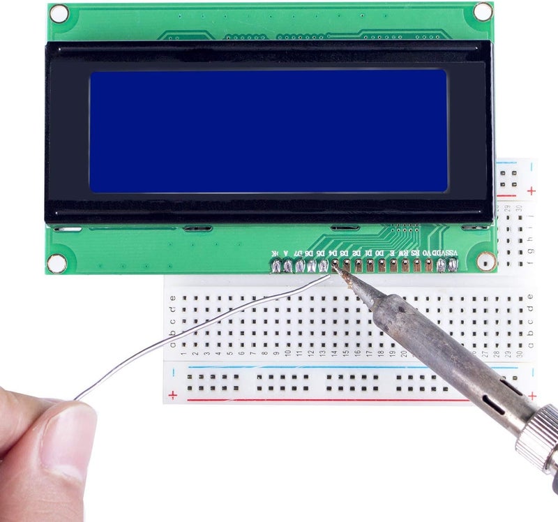 صن فويندر وحدة LCD2004 مع أحرف بيضاء 20x4 على خلفية زرقاء، متوافقة مع Arduino - Image 4