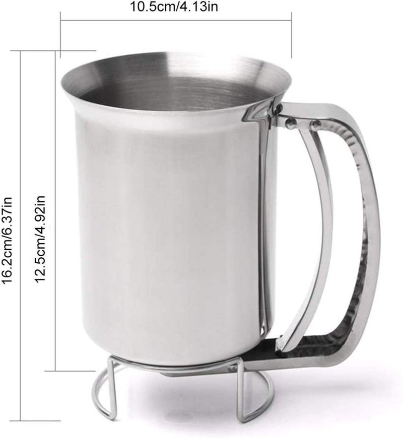 Cangfort Stainless-Steel Pancake Batter Dispenser Handheld Pancake Batter Dispenser - 900Ml Professional Batter Funnel Kitchen Tool For Baking Cake Cupcakes Crepes Waffles Pancake - Image 4