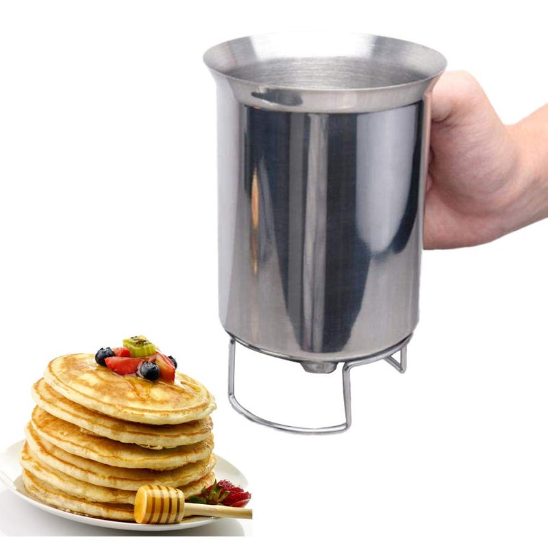 Cangfort Stainless-Steel Pancake Batter Dispenser Handheld Pancake Batter Dispenser - 900Ml Professional Batter Funnel Kitchen Tool For Baking Cake Cupcakes Crepes Waffles Pancake - Image 1