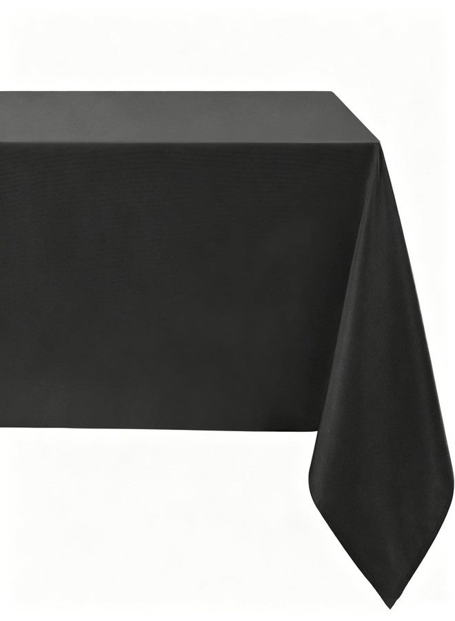 Softalker Rectangle Tablecloth, Waterproof & Stain Resistant Table Cloths Wrinkle Free Fabric Washable Polyester Table Cover for Dining/Party/Outdoor/Camping - 60 x 84 inch, Black - Image 1