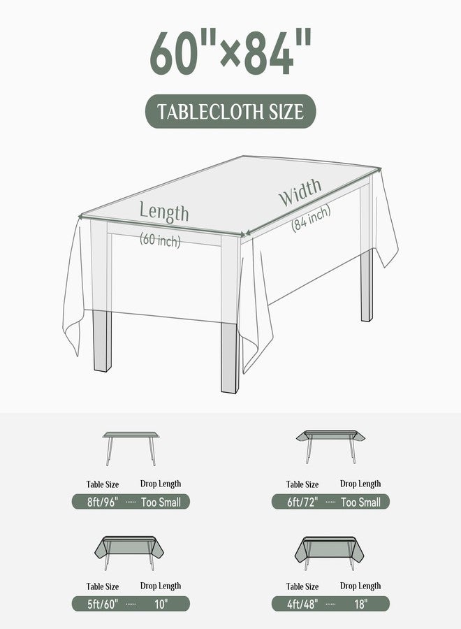 Softalker Rectangle Tablecloth, Waterproof & Stain Resistant Table Cloths Wrinkle Free Fabric Washable Polyester Table Cover for Dining/Party/Outdoor/Camping - 60 x 84 inch, Black - Image 2