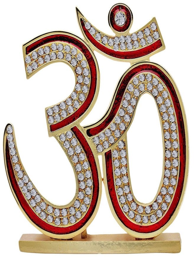 GCT Hindu Religious Symbol OM Idol (B-33) Red Gold Metal Statue for Home Décor Car Dashboard Mandir Pooja Murti Temple Puja Office Table Showpiece - Image 1