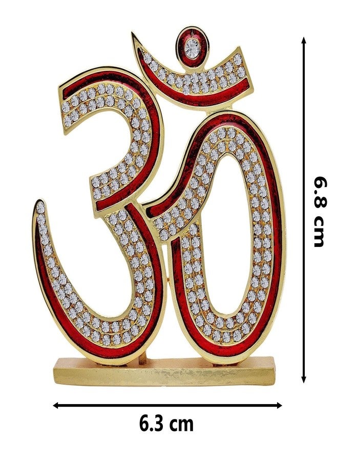 GCT Hindu Religious Symbol OM Idol (B-33) Red Gold Metal Statue for Home Décor Car Dashboard Mandir Pooja Murti Temple Puja Office Table Showpiece - Image 2
