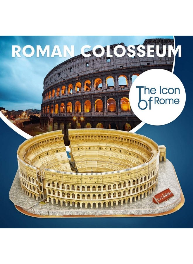 CubicFun - 3D Puzzle For Adults Kids Rome Colosseum Jigsaw Italy Architecture Model Kits Diy Toys With Booklet Xmas Gift For Boys Girls Age 8+, 131 Pieces - Image 1