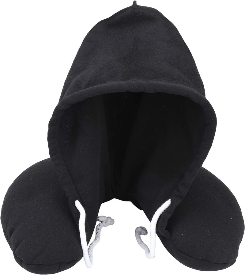 ATEVON ATEVON Travel Essentials Neck Pillow with Hood Air Cushion Car Pillows for Comfort Sleep and Travel in Plane Flight Train Airplane Travel Accessory Pillow for Neck Support Pain Relief - Image 1