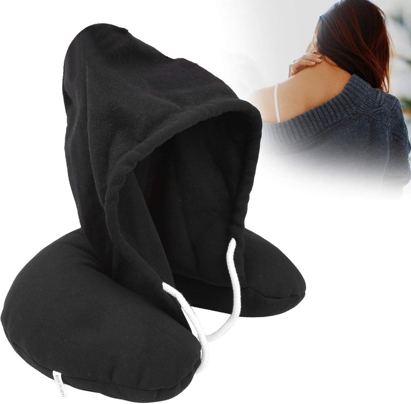 ATEVON ATEVON Travel Essentials Neck Pillow with Hood Air Cushion Car Pillows for Comfort Sleep and Travel in Plane Flight Train Airplane Travel Accessory Pillow for Neck Support Pain Relief - Image 5