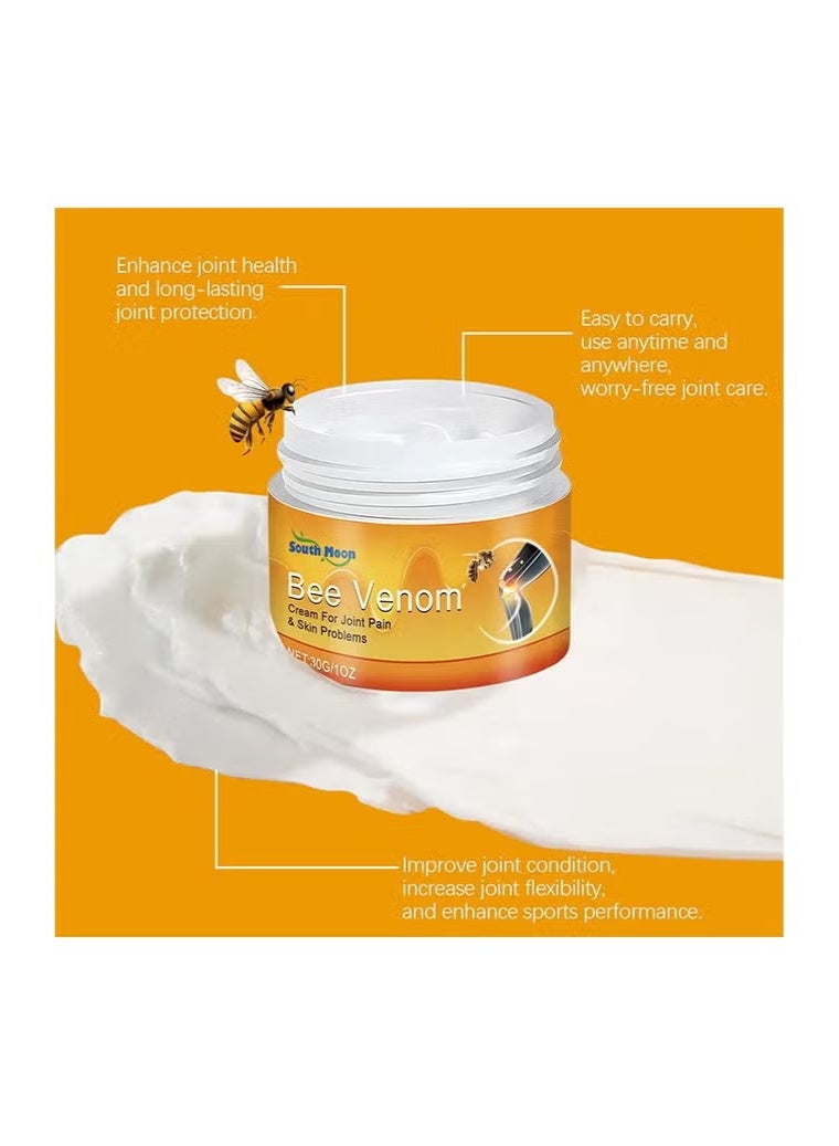 SOUTH MOON Bee Venom Cream For Joint & Skin Problems - Arthritis Ultra Strength Joint Relief Cream Relieve Joint Muscle Pain, Muscle Pain, Leg Swelling, Body Massage and Care Cream 30g - Image 3