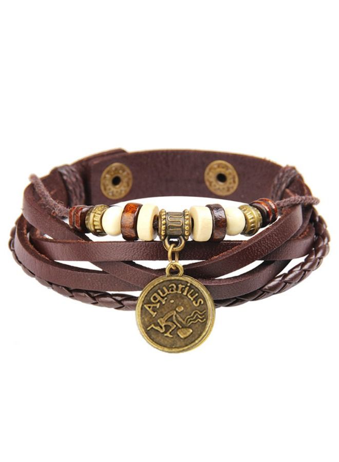 5esha 12 Constellations Beads Multilayer Bracelet with (Aquarius)
