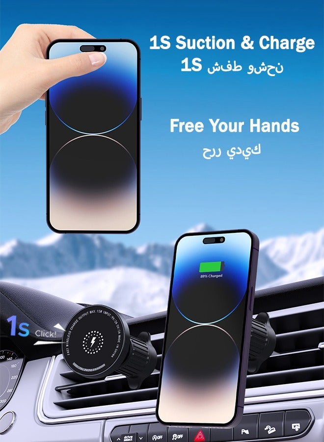 Magnetic Car Phone Holder For Air Vent, Anti Shake Mobile Holder Car With Ultra Stable Hook Design, 360° Rotation, Suitable for iPhone and Android Devices—Vent Type - Image 2