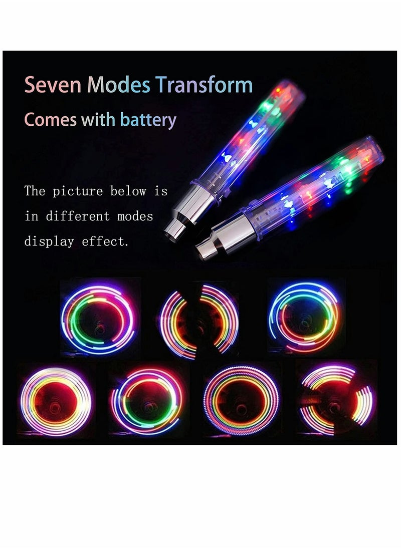 Generic - Bike Wheel Lights, Bike Tire Valve Lights, Waterproof Bicycle Wheels Lights, Safety with Batteries, for Motorcycle Bicycle to Ride at Night, 8 Pieces - Image 1