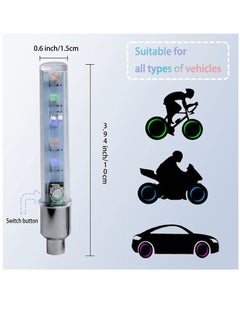 Bike Wheel Lights, Bike Tire Valve Lights, Waterproof Bicycle Wheels Lights, Safety with Batteries, for Motorcycle Bicycle to Ride at Night, 8 Pieces