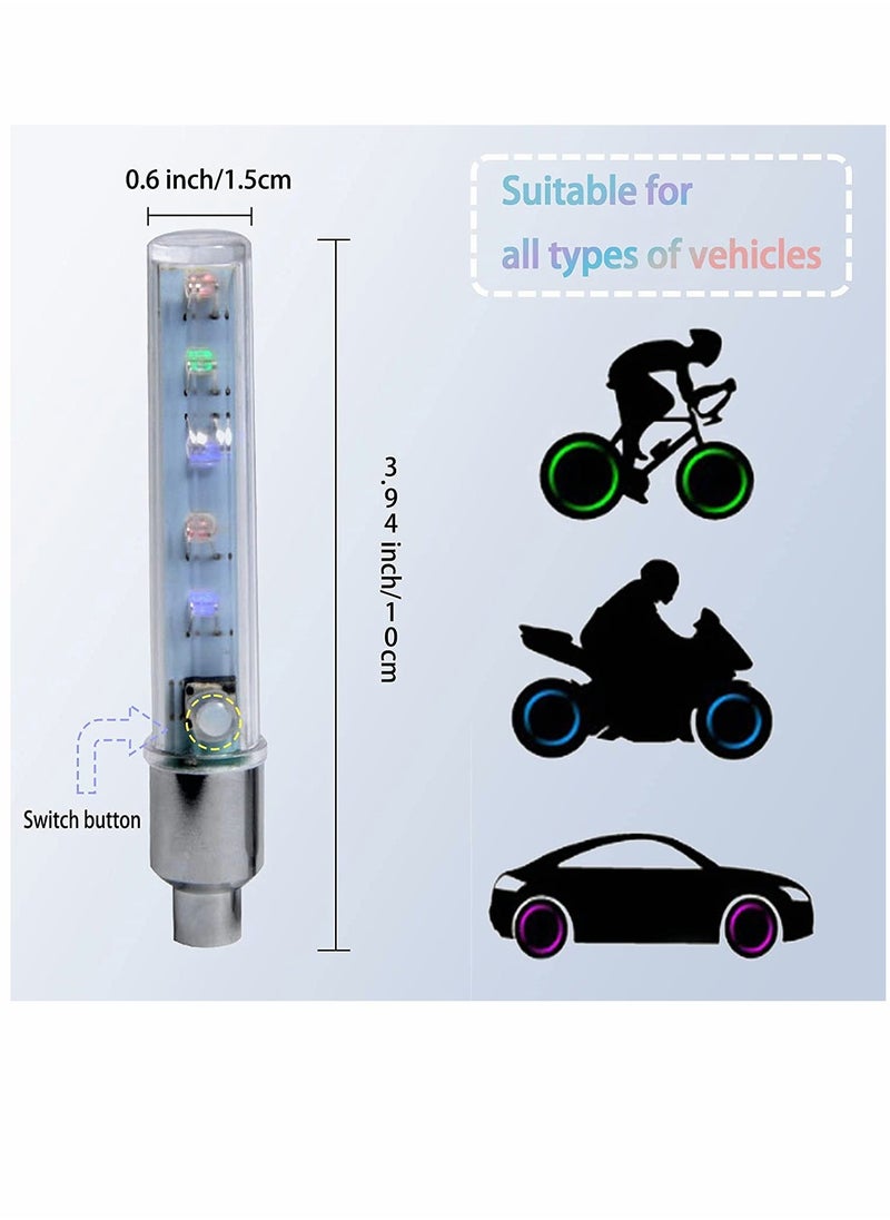 Generic - Bike Wheel Lights, Bike Tire Valve Lights, Waterproof Bicycle Wheels Lights, Safety with Batteries, for Motorcycle Bicycle to Ride at Night, 8 Pieces - Image 1