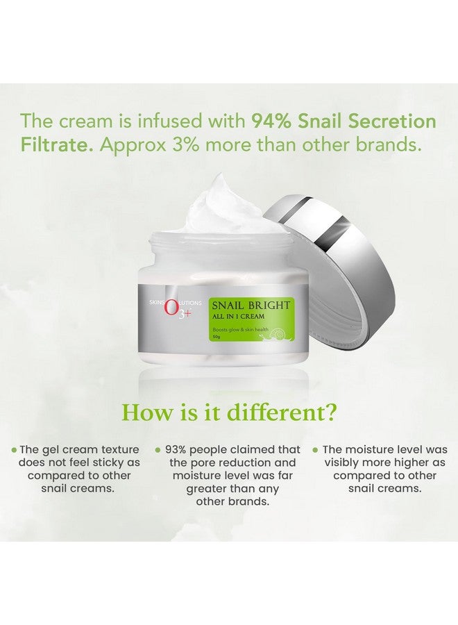 O3+ Snail Bright All In 1 Cream, 50G - Image 2