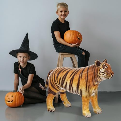 Jet Creations Tiger Inflatable 40"L x 20"H – Blow Up Animal Toy for Kids 3+ – Safari Party, Birthday, Holiday & Halloween Decor, Yard Display, Pool Play, VBS, Orange with Black Stripes, 1 PC - Image 5