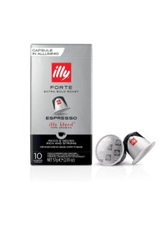 Illy Illy Forte Extra Bold Roast Espresso Blend Coffee Nespresso Capsules, Pack of 10 Capsules 