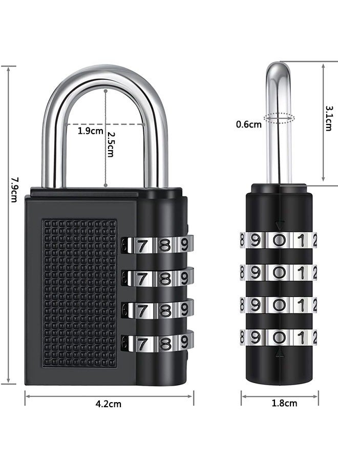 2 Pack  Luggage Lock, Combination Locks 4 Digit Outdoor Combination Padlock Keyless Resettable Zinc Alloy for School Gym Locker, Sports Locker, Fence, Toolbox, Gate, Case - Image 2