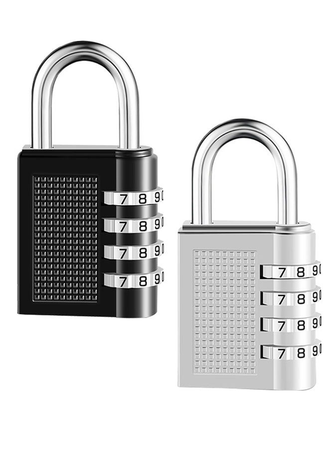 2 Pack  Luggage Lock, Combination Locks 4 Digit Outdoor Combination Padlock Keyless Resettable Zinc Alloy for School Gym Locker, Sports Locker, Fence, Toolbox, Gate, Case - Image 1