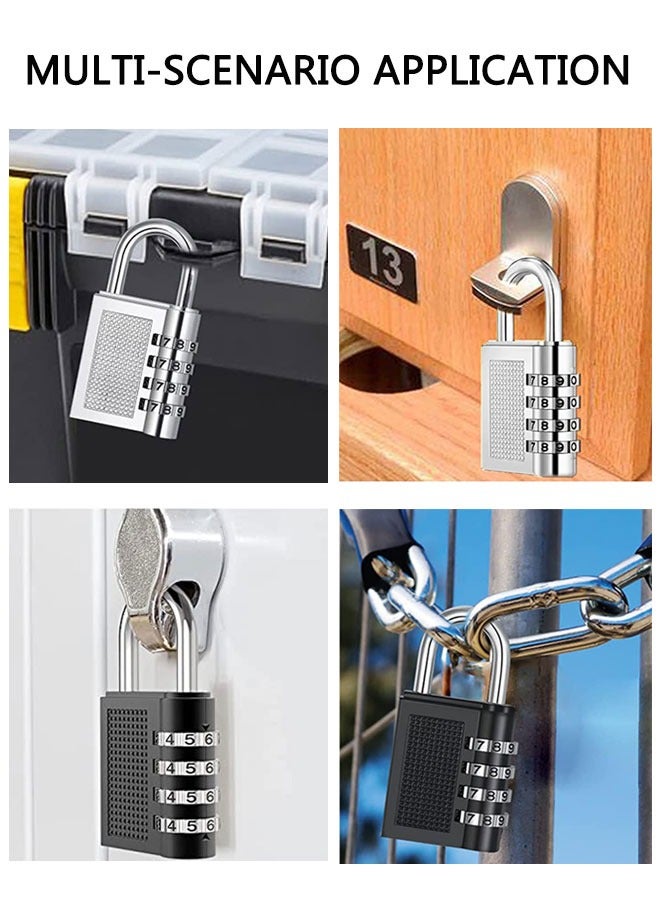 2 Pack  Luggage Lock, Combination Locks 4 Digit Outdoor Combination Padlock Keyless Resettable Zinc Alloy for School Gym Locker, Sports Locker, Fence, Toolbox, Gate, Case - Image 5