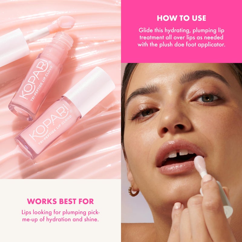 Kopari Tri-Peptide Lip Cloud, Infused with Ceramides & Hyaluronic Acid, Visibly Softens, Smooths, and Plumps Lips, Locks in Moisture & Hydration - Image 5