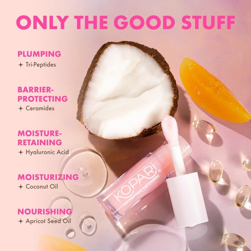 Kopari Tri-Peptide Lip Cloud, Infused with Ceramides & Hyaluronic Acid, Visibly Softens, Smooths, and Plumps Lips, Locks in Moisture & Hydration - Image 4