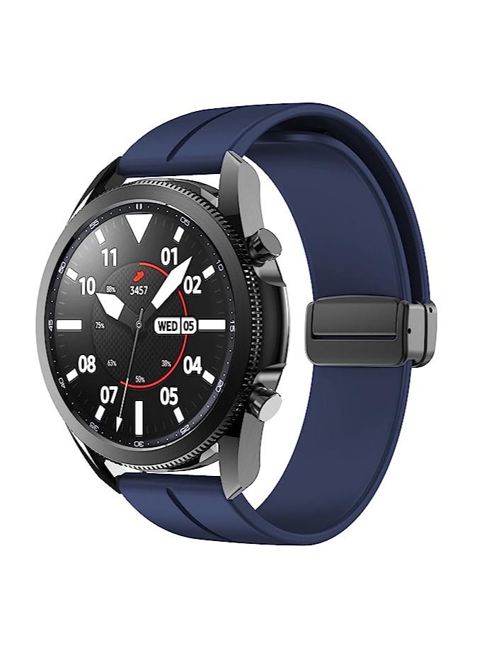 حزام من السيليكون بإبزيم مغناطيسي قابل للطي   ازرق جلاكسى واتش 4 40/44 ملم/كلاسيك 4 42/46ملم - Image 3