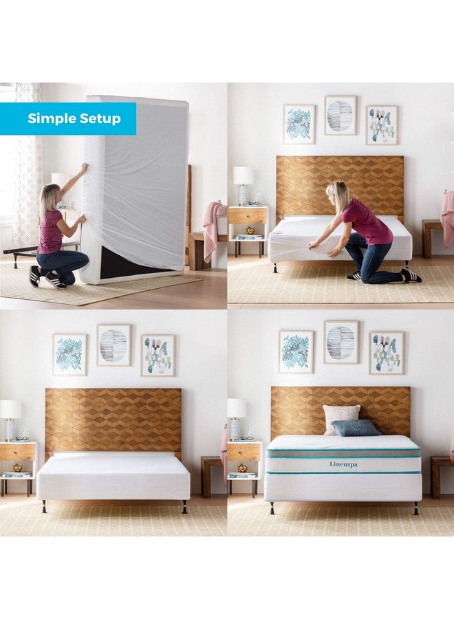 Linenspa Box Spring Encasement Queen, Complete Protection with Zipper, Waterproof Box Spring Protector Queen, White - Image 2