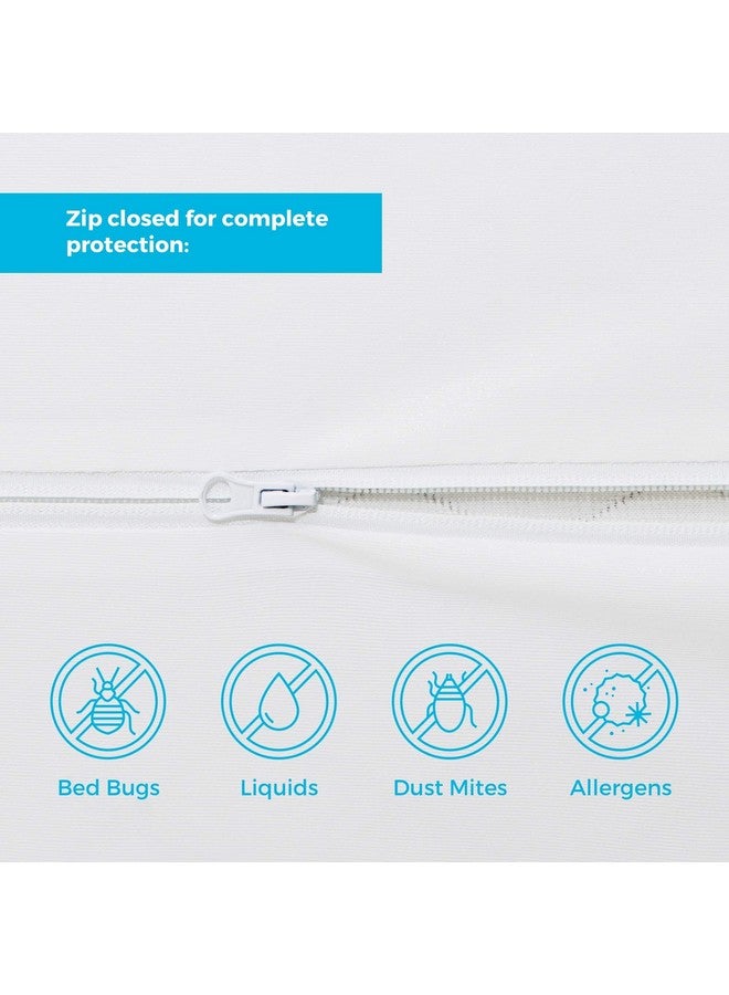 Linenspa Box Spring Encasement Queen, Complete Protection with Zipper, Waterproof Box Spring Protector Queen, White - Image 3