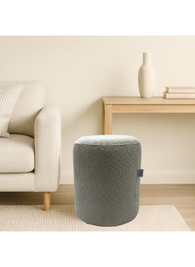 PixelsBeanBag Round Ottoman, Large, Bouclé Fabric, for Living Room and Bedroom - Image 2