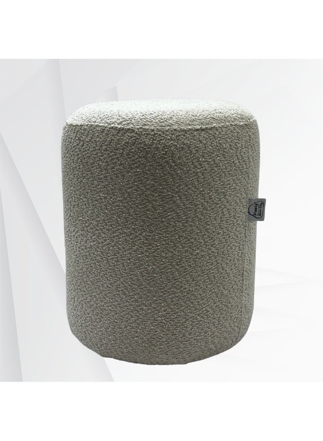 PixelsBeanBag Round Ottoman, Large, Bouclé Fabric, for Living Room and Bedroom - Image 4