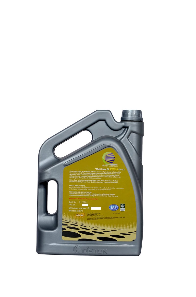 PISTON 75W-90 API GL-5 Synthetic Technology Gear Oil (2.5 L) - Image 2