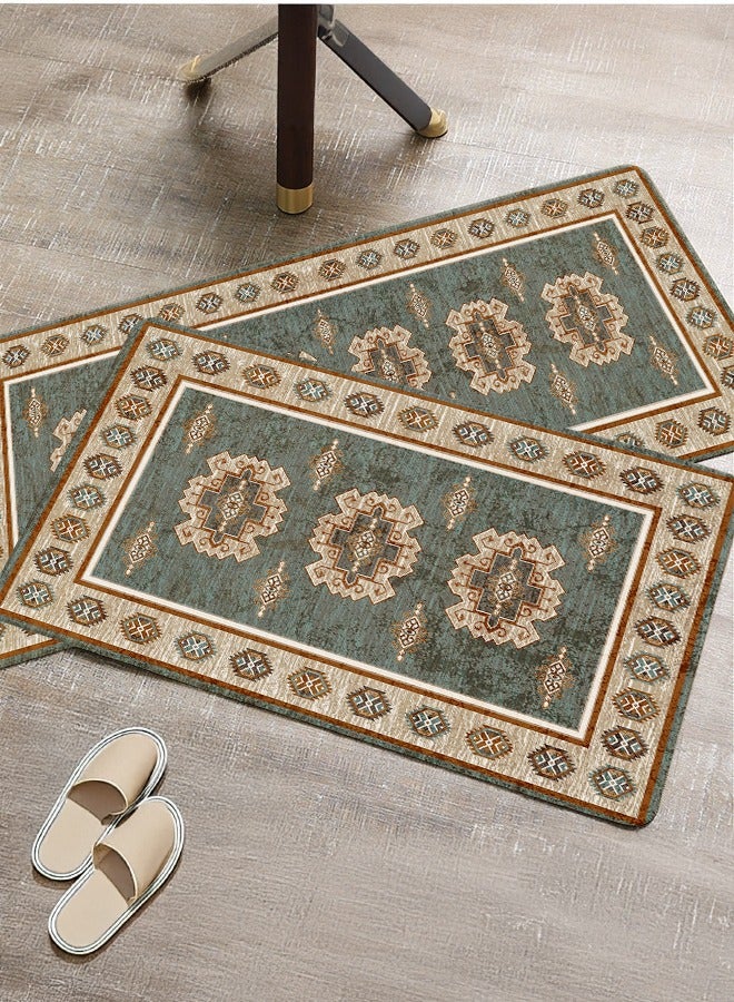 2 PCS Kitchen Floor Mats Rugs Set, Cushion Floor Carpet, Waterproof, Oil Resistant and Anti-Fatigue PU Standing Mat for Kitchen, Floor, Office, Sink, Laundry 45*75CM+45*120CM - Image 2