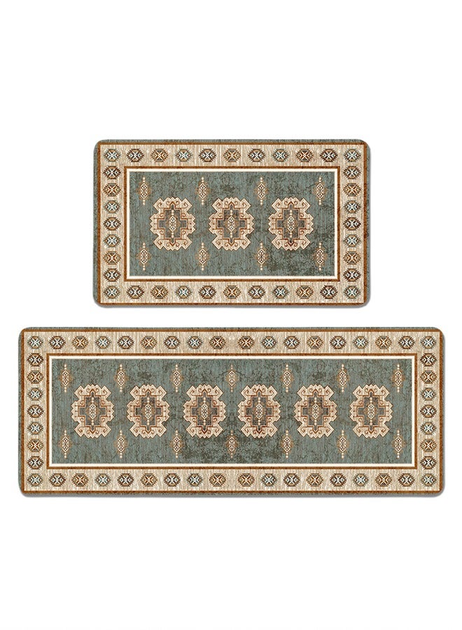 2 PCS Kitchen Floor Mats Rugs Set, Cushion Floor Carpet, Waterproof, Oil Resistant and Anti-Fatigue PU Standing Mat for Kitchen, Floor, Office, Sink, Laundry 45*75CM+45*120CM - Image 1