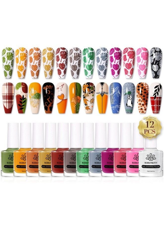 Born Pretty Stamping Nail Polish 12Colors Fall Winter Stamping Polish Set For Stamp Nails  - Image 1