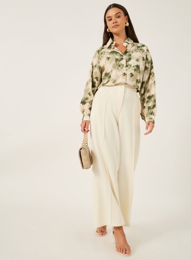 Styli Printed Spread Collar Regular Fit Shirt  - Image 2