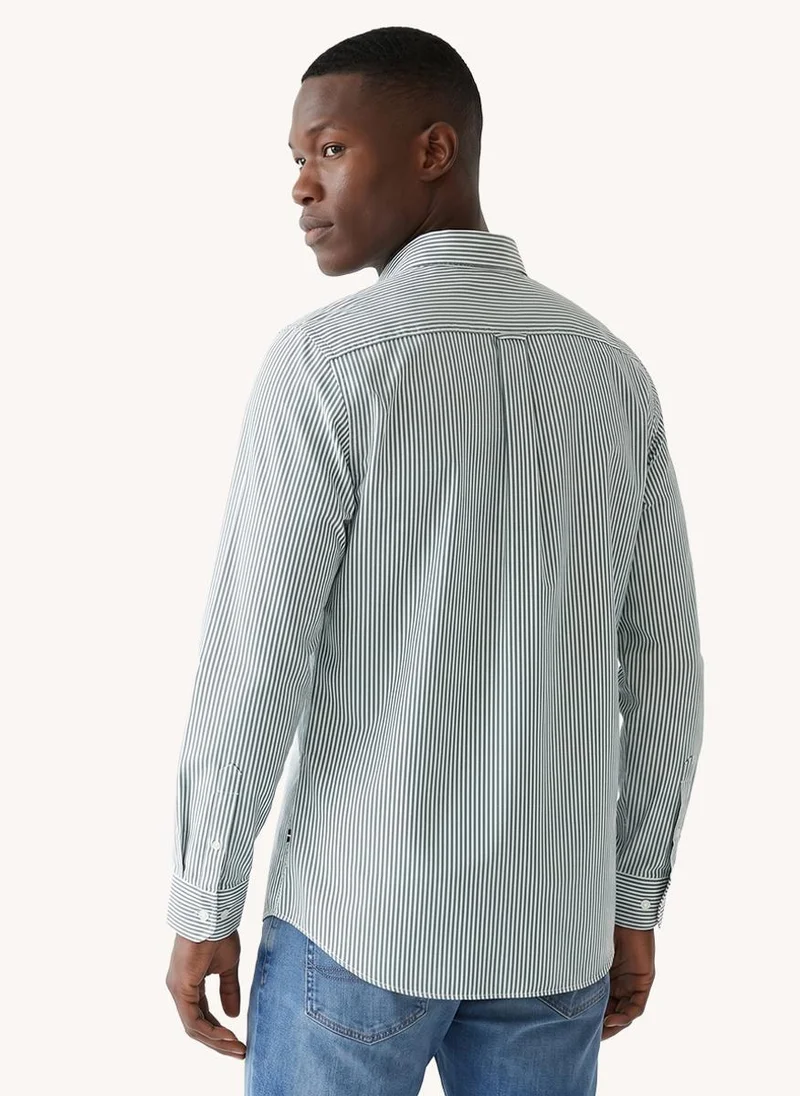 نوتيكا Men Yarn Dyed Long Sleeve Shirt for Textured Style and Casual Comfort - Multicolour