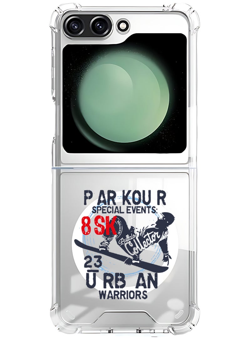 Theodor Magnetic Case for Samsung Galaxy Z Flip 6 Compatible with MagSafe Wireless Charging, Shockproof Phone Bumper Cover Parkour special events - Image 1