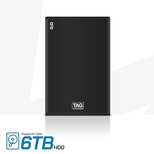 TAG 2.5 inch SATA Casing USB 3.0 HDD/SSD Portable Metal External Enclosure | Free OTG USB to Type-C | Fast Transfer Speeds Upto 5Gbps | On-The-Go Storage | Data Backup | Supports Up To 6TB HDD (Black) - Image 4