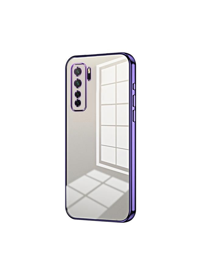 S-TOP Case For Huawei nova 7 SE / P40 lite 5G Transparent Plating Fine Hole Phone Case - Image 1