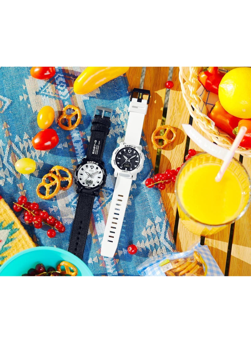 كاسيو ساعة كاسيو بيبي-جي BGA-310-7A2DR للنساء، أنالوج رقمية، هيكل وسوار ريزن أبيض، تصميم ستريت ستايل خارجي، مقاومة للصدمات، مقاومة ماء 100 متر - Image 5