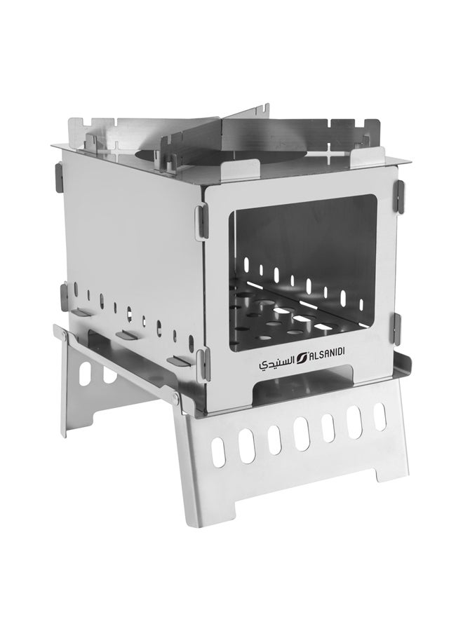 السنيدي شواية هايكنج متعددة الوظائف، شواية خارجية، فضي، مقاس20.5*15.5*21سم - Image 1
