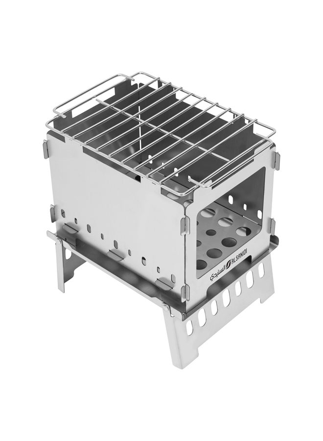السنيدي شواية هايكنج متعددة الوظائف، شواية خارجية، فضي، مقاس20.5*15.5*21سم - Image 2