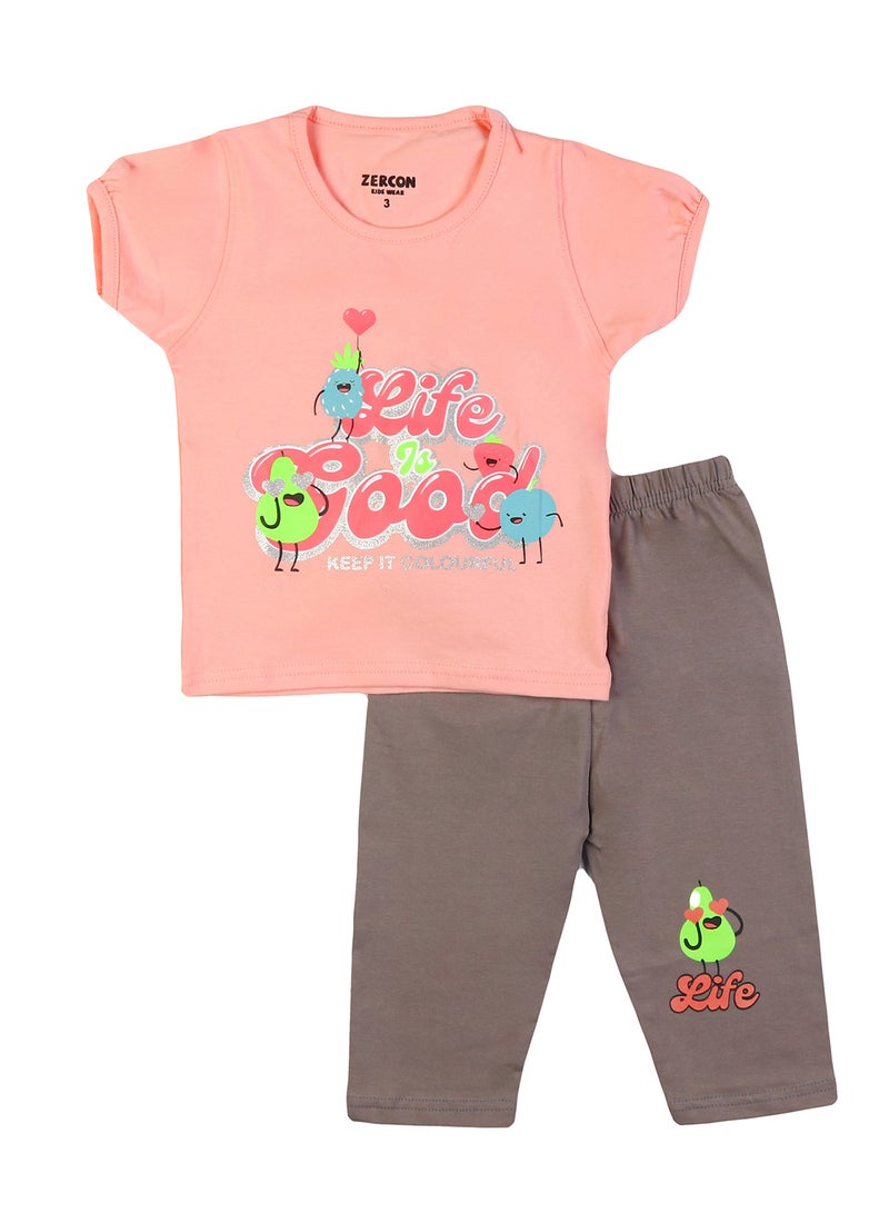Zercon Summer Pajama Set for Girls - Summer Set for Girls - Image 1