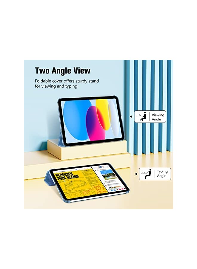 Procases for iPad 10th Generation Case 2022 iPad 10.9 Inch Case, iPad 10 Case Slim Stand Hard Shell Back Protective Smart Cover for 10.9” iPad 10th Gen 2022 Release -Blue - Image 4