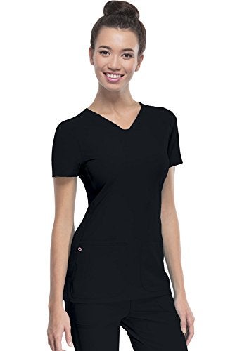 Heartsoul Womens Scrubs, Shaped V-Neck Top, Stretch Performance Fabric 20710, M, Black - Image 4